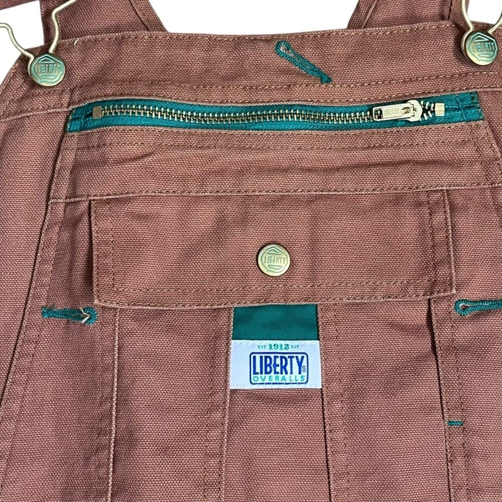 Liberty Bib Overalls Brown Canvas Workwear Mens 38x30 Casual Farm Relaxed NWOT - Picture 4 of 12